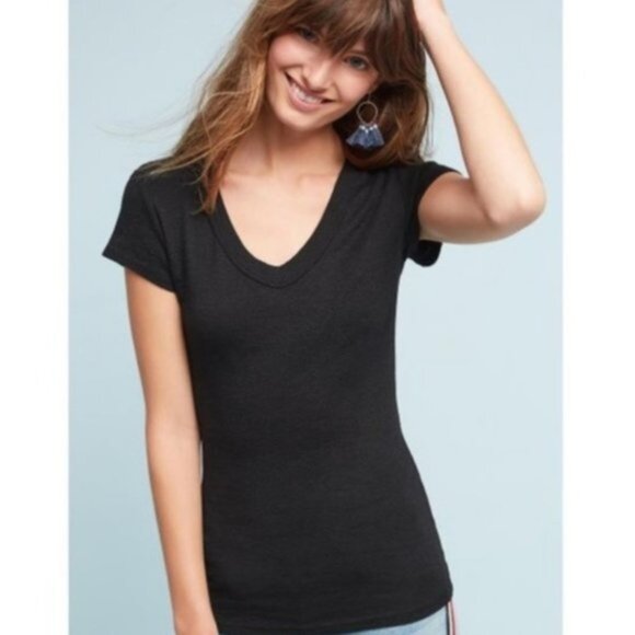 Anthropologie MIchael Stars V-neck Shine Tee - Picture 1 of 1
